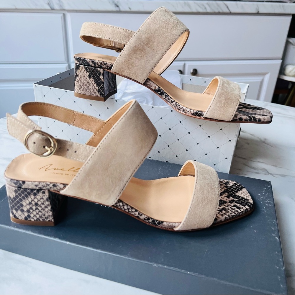 NEW: Avellini Vero Cuoio Snake Print Strap Heel size 8, 8.5 NIB